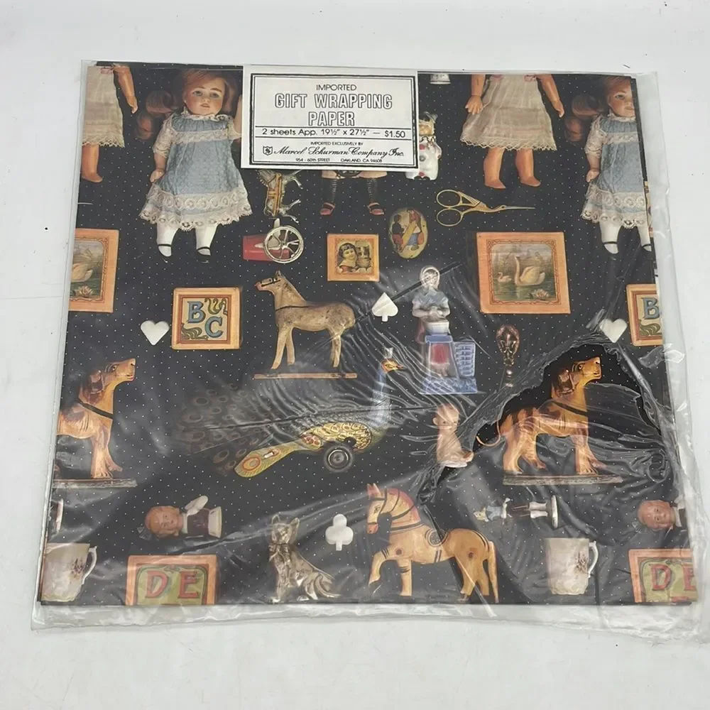 Vintage gift wrap lot floral Christmas Baby birds dolls other new old stock
